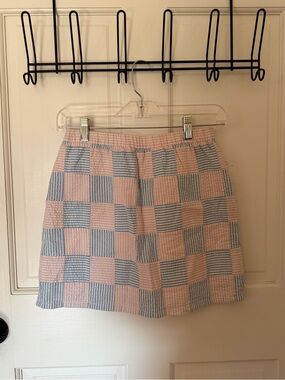Vineyard Vines Pink and Light Blue Checkered Skirt